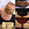 Bracelet Mala Tibétain 108 perles 8mm bois de santal - Plusieurs modèles et couleurs disponibles