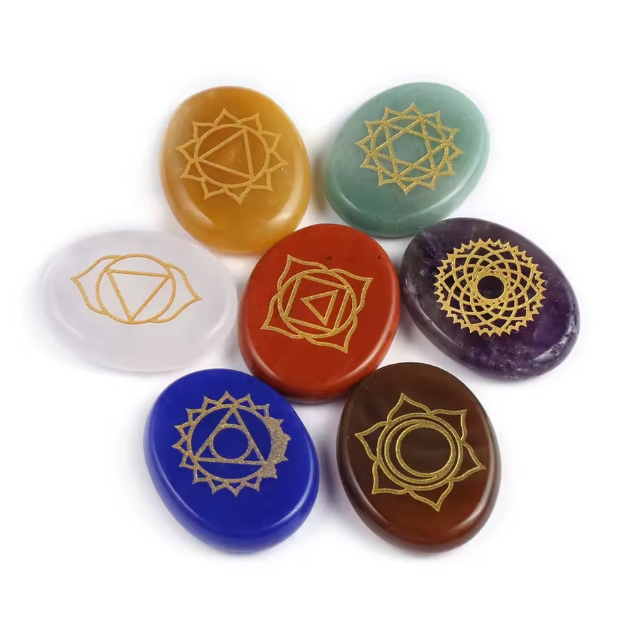 Kit 7 Chakras - Galets Gravés