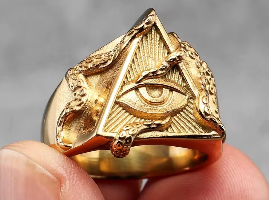 Bague pyramide oeil d'horus