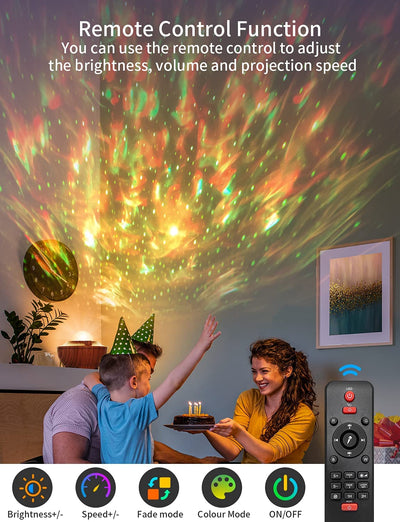 Projecteur Lampe Ciel Étoilé avec télécommande et Lecteur de musique
