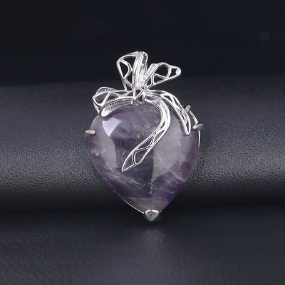 Collier avec pendentif en pierre cœur romantique - 6 Modèles disponibles