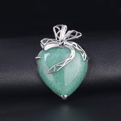 Collier avec pendentif en pierre cœur romantique - 6 Modèles disponibles