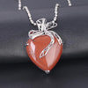 Collier avec pendentif en pierre cœur romantique - 6 Modèles disponibles
