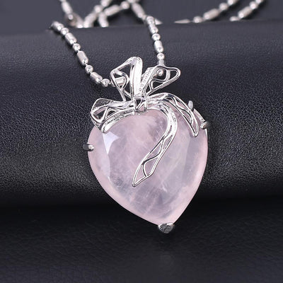Collier avec pendentif en pierre cœur romantique - 6 Modèles disponibles