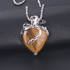 Collier avec pendentif en pierre cœur romantique - 6 Modèles disponibles