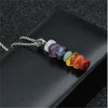 COLLIER  PENDENTIF  EN  PIERRES  7  CHAKRAS