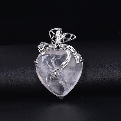 Collier avec pendentif en pierre cœur romantique - 6 Modèles disponibles