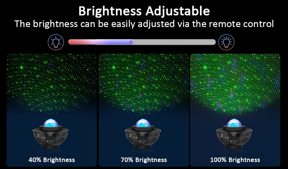 Projecteur Lampe Ciel Étoilé avec télécommande et Lecteur de musique