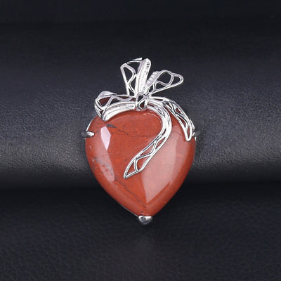 Collier avec pendentif en pierre cœur romantique - 6 Modèles disponibles