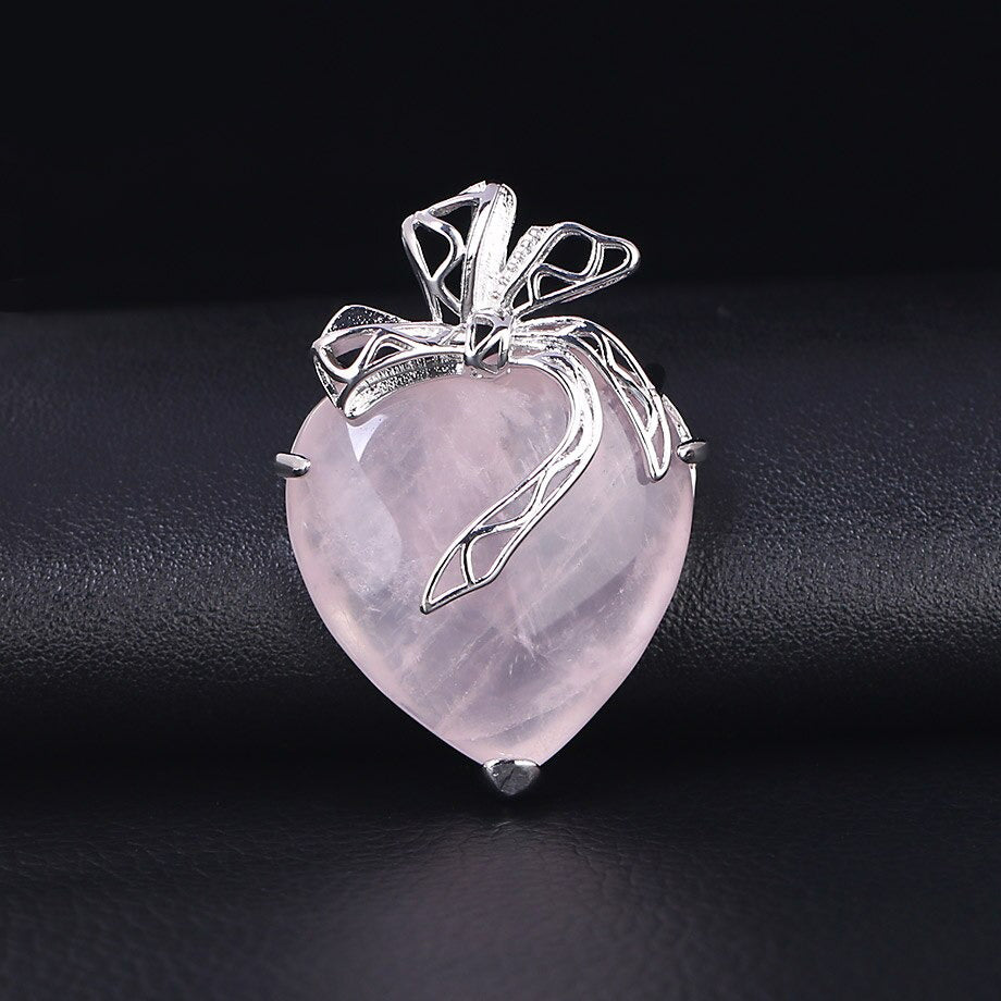 Collar con colgante de piedra de corazón romántico - 6 modelos disponibles