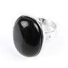 bague en obsidienne noire naturelle
