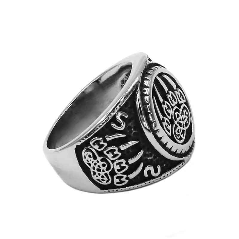 bague viking avec emprunte d'ours