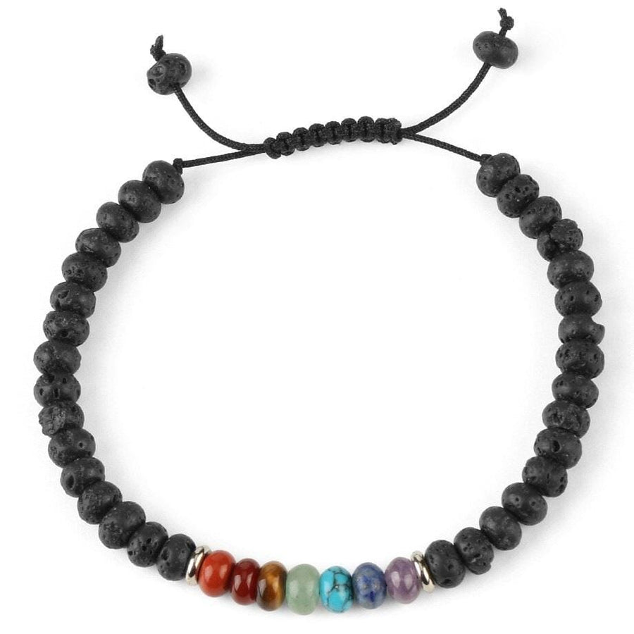 bracelet des 7 chakras en pierre de lave