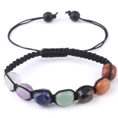 bracelet 7 chakras en vraies pierres roulées