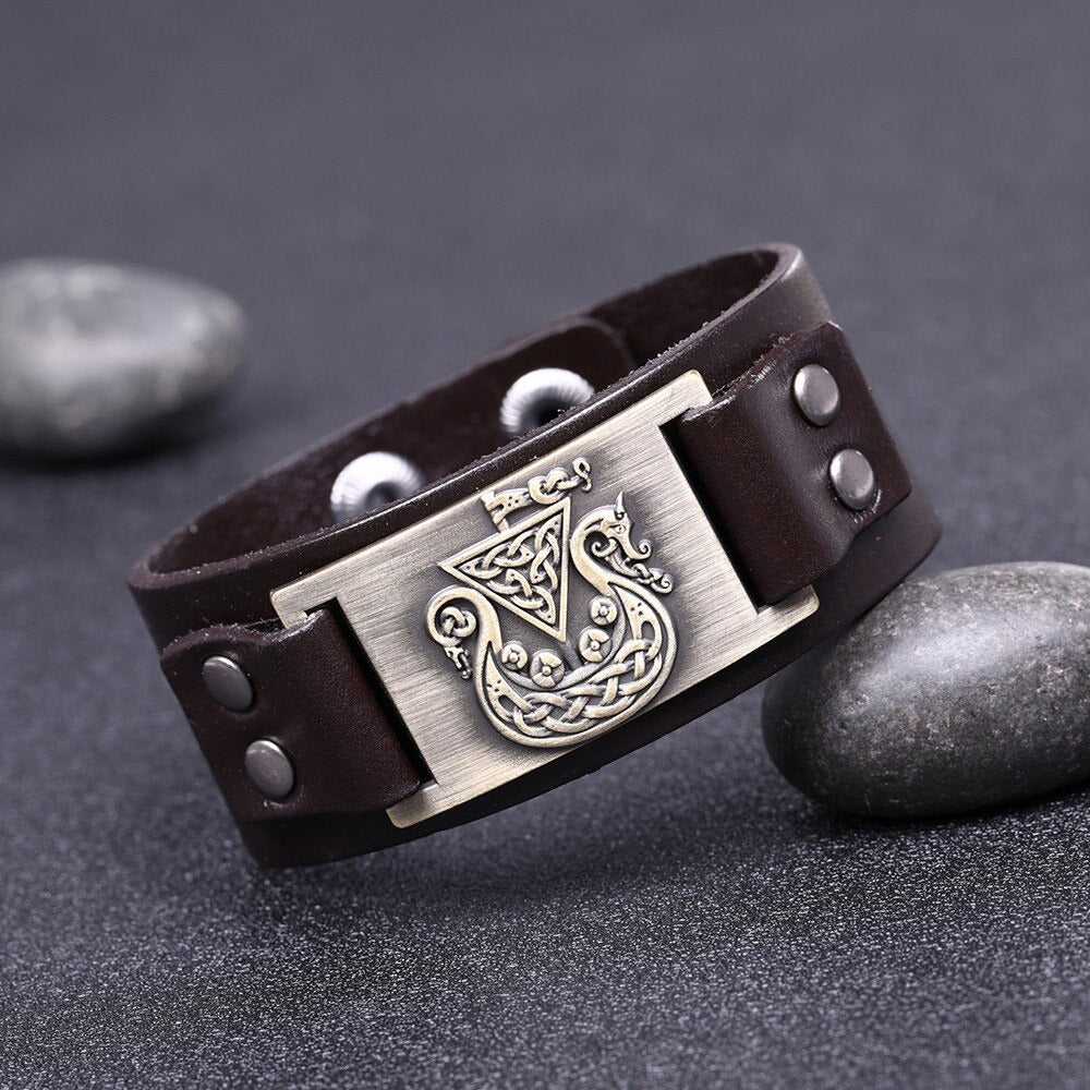 Bracelet avec symbole de noeud irlandais My Shape, Viking, Dragon