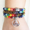 7 Chakra perlé Mala bouddha bracelet à breloques