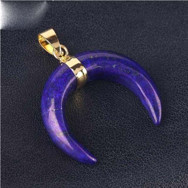 Moon Crescent colgante piedras naturales Luna creciente