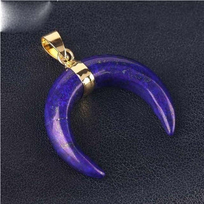 Pendentif Croissant de Lune Pierres Naturelles
