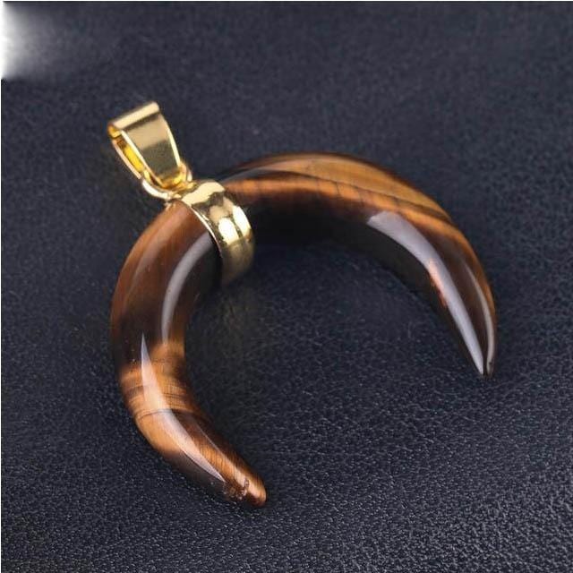 Moon Crescent colgante piedras naturales Luna creciente