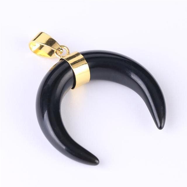 Moon Crescent colgante piedras naturales Luna creciente