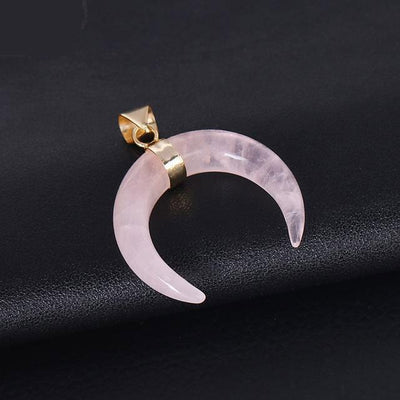 Pendentif Croissant de Lune Pierres Naturelles