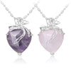 Collier avec pendentif en pierre cœur romantique - 6 Modèles disponibles