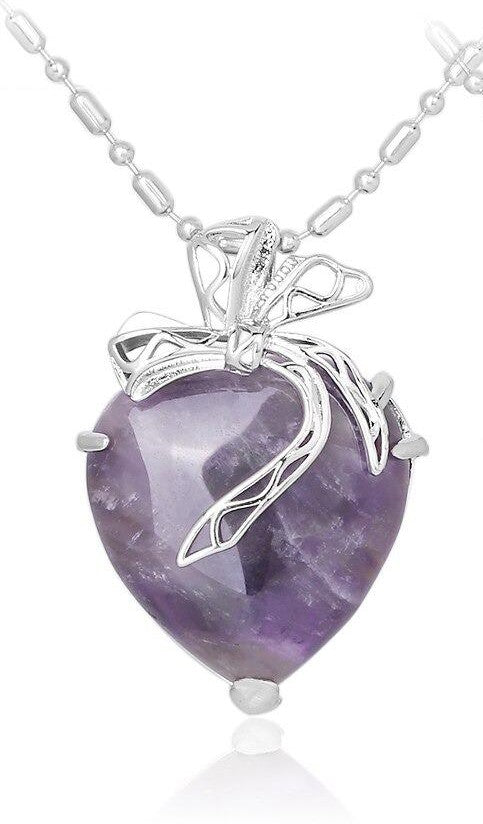 Collar con colgante de piedra de corazón romántico - 6 modelos disponibles