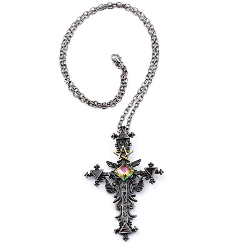 pendentif croix pentacle
