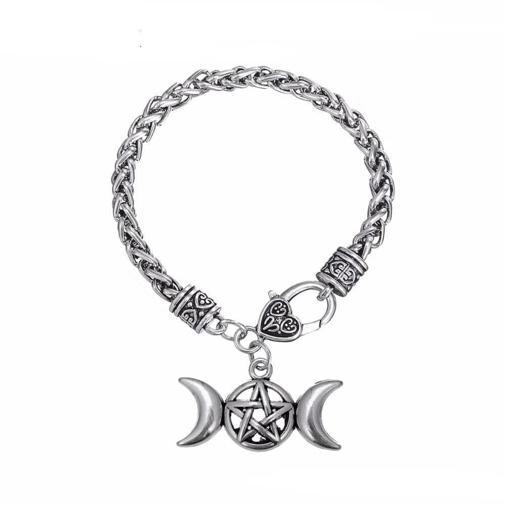 Pentáculo Wicca - Pulsera Triple Luna