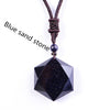 Colgante estrella QIANXU-necklace en obsidiana, jade, joyería fina,