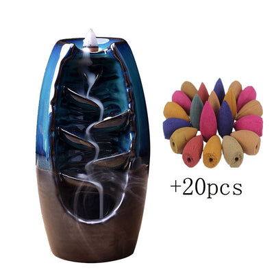 Fuente de incienso backflow " Río de montaña " + 20 conos-3 modelos