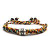 Pulsera de cuerda budista tibetana trae buena suerte con artículo de plata de ley