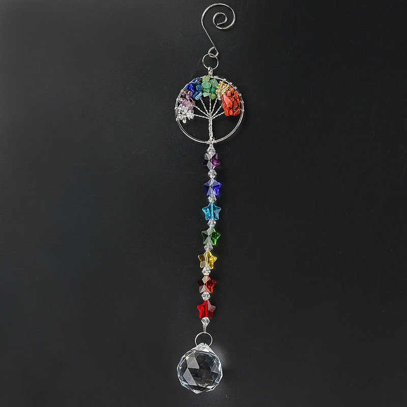 Decoración Crystal Sun Catcher "7 Chakras" y Árbol de la Vida