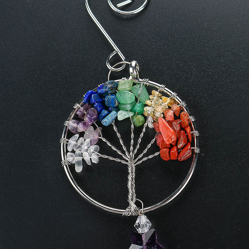 Decoración Crystal Sun Catcher "7 Chakras" y Árbol de la Vida