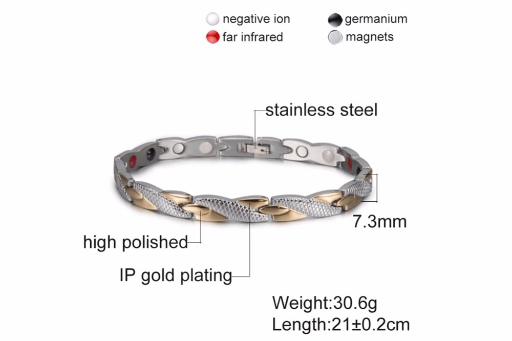 Bracelet d'énergie bijou en acier inoxydable