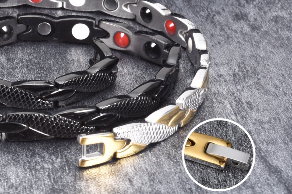 Bracelet d'énergie bijou en acier inoxydable