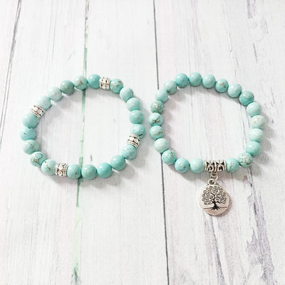 Bracelet élastique de Yoga, bijoux d'arbre de vie, pierre de Protection pour guérison