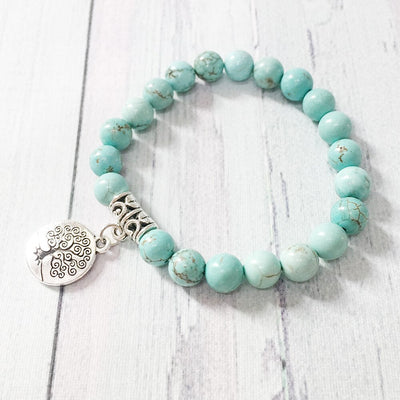 Bracelet élastique de Yoga, bijoux d'arbre de vie, pierre de Protection pour guérison