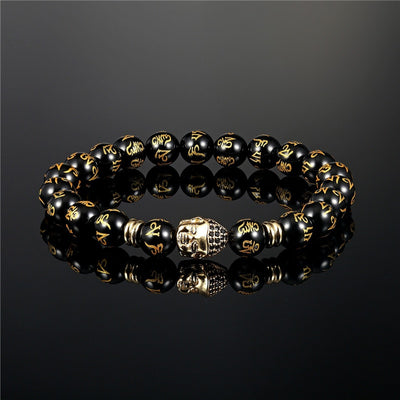 Bracelet Tibétain Mala Méditation avec symboles dorés - 5 modèles différents