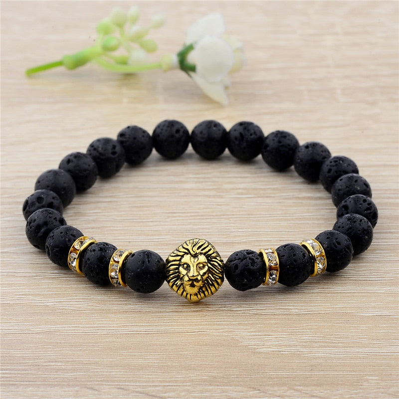 Perles de pierre naturelle Agat Bracelet Lion