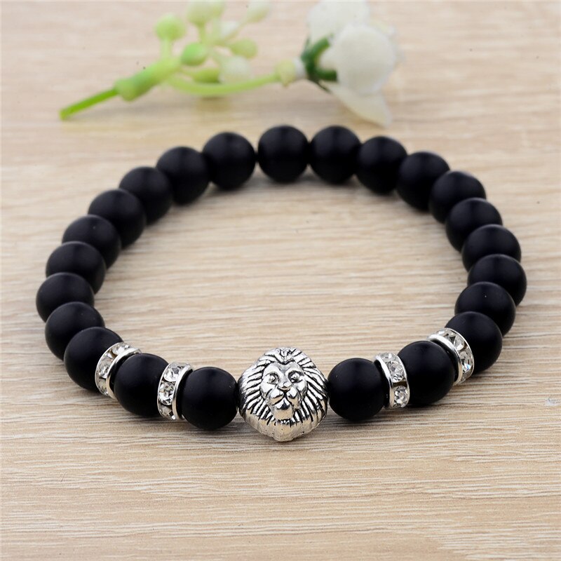 Perles de pierre naturelle Agat Bracelet Lion