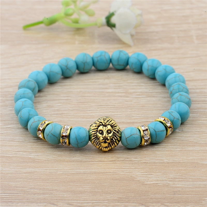 Perles de pierre naturelle Agat Bracelet Lion