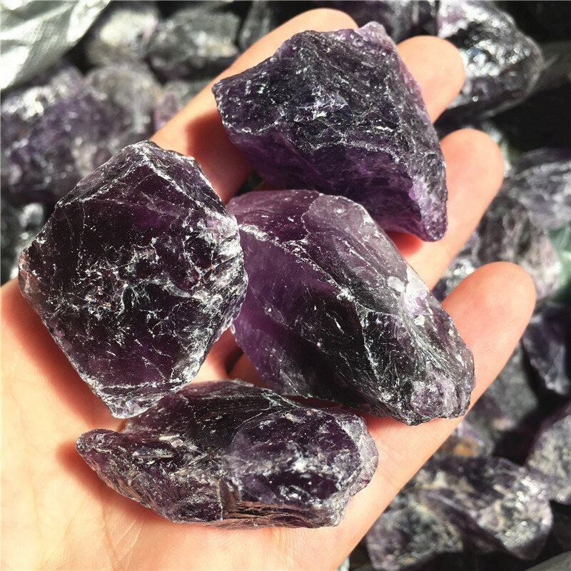 Piedra de amatista de cuarzo áspero natural, 5 piezas, cristales de cuarzo crudo natural, piedra energética para la curación