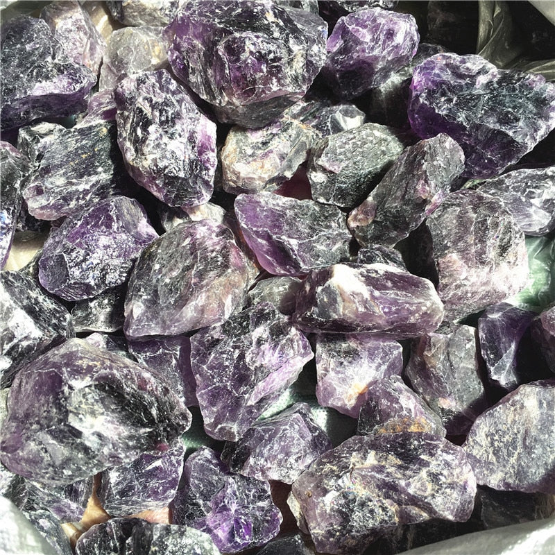 Piedra de amatista de cuarzo áspero natural, 5 piezas, cristales de cuarzo crudo natural, piedra energética para la curación
