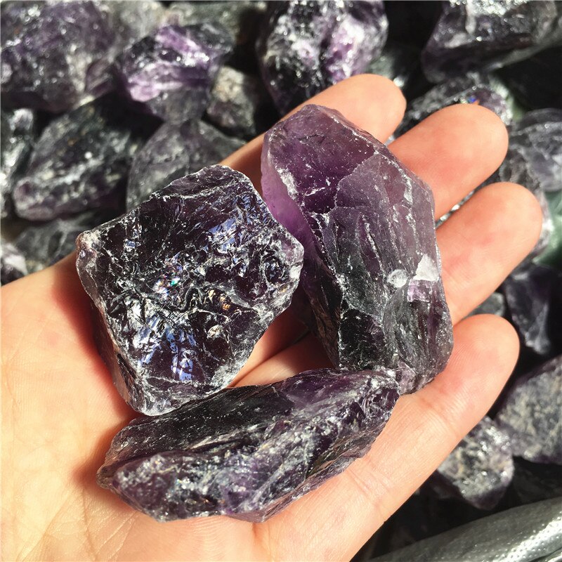 Piedra de amatista de cuarzo áspero natural, 5 piezas, cristales de cuarzo crudo natural, piedra energética para la curación