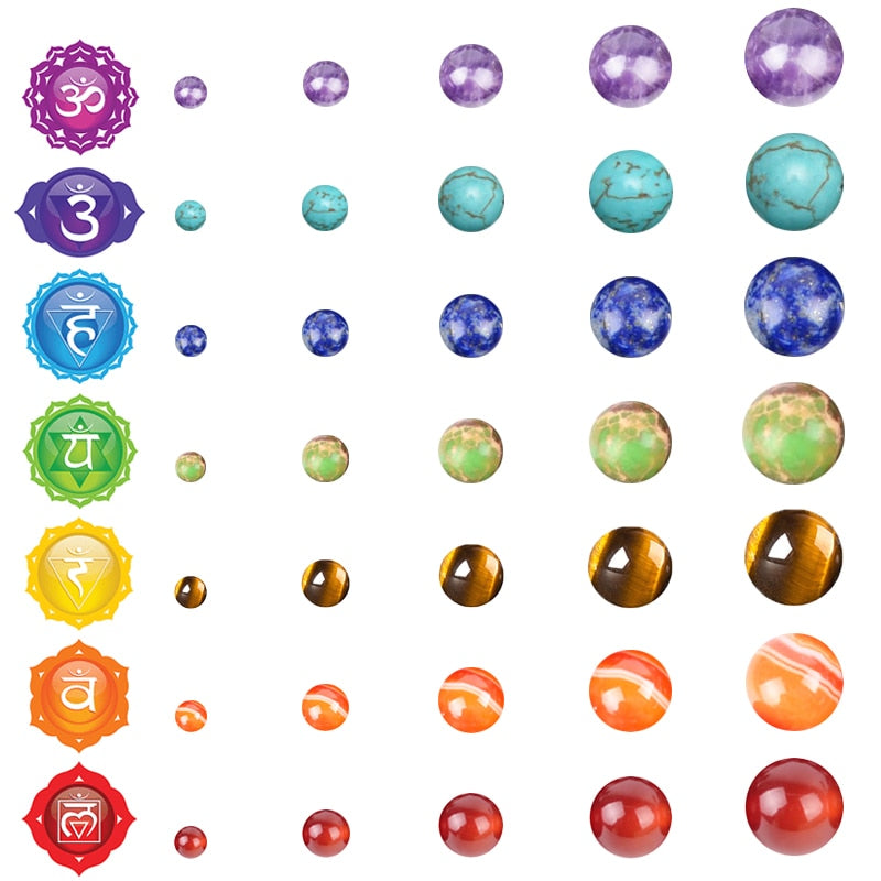 Minéraux naturels 7 Chakra pierres de guérison améthystes Lapis Lazuli Turquoises perles rondes pour bijoux