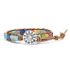 Bracelet en cuir bohème avec 7 chakras, pierre Druzy de guérison naturelle