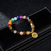 Bracelet perles 7 Chakras Reiki avec médaille - Plusieurs modèles