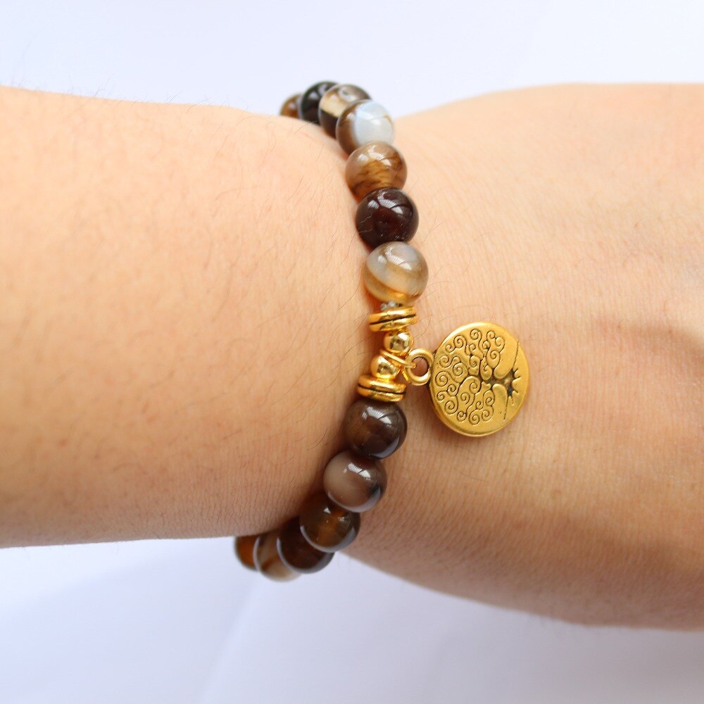 Bracelet perles 7 Chakras Reiki avec médaille - Plusieurs modèles