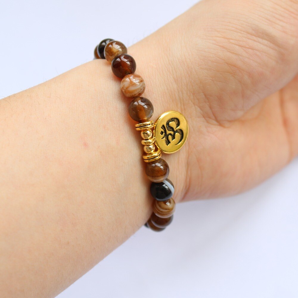 Bracelet perles 7 Chakras Reiki avec médaille - Plusieurs modèles